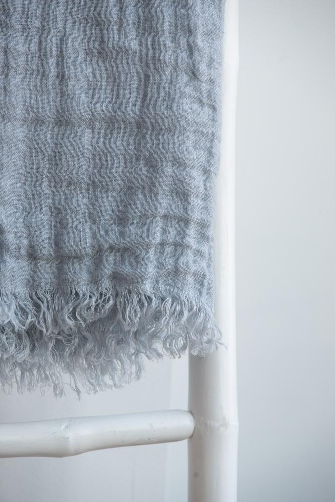 Linen Throw, Cabana Mineral Blue 55''x  70''