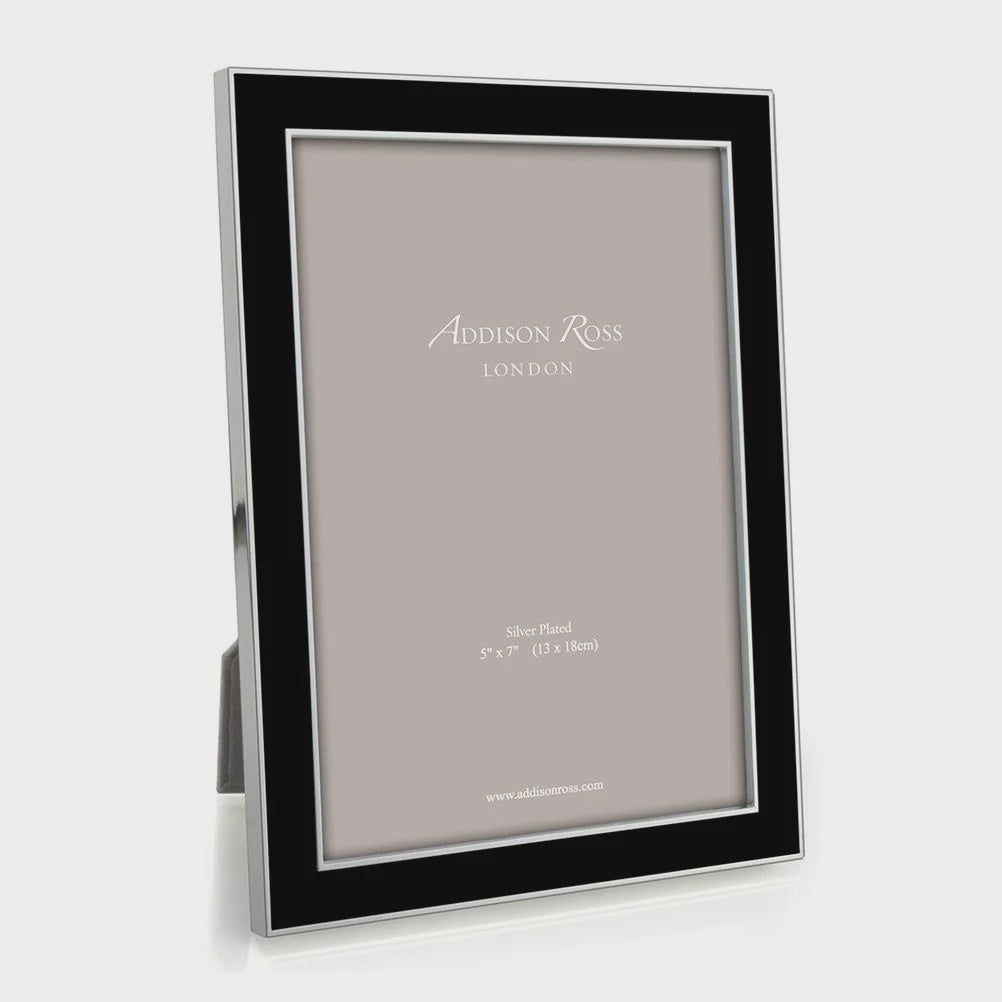 Silver Trim, Black Enamel 4 x 6 Picture Frame