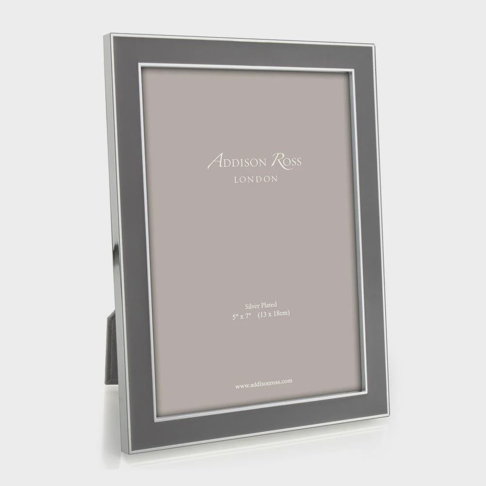 Picture Frame 4 x 6 Silver Trim with Grey Taupe Enamel