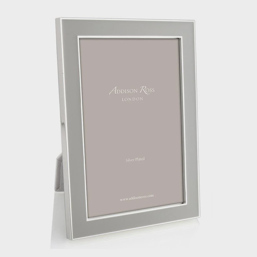 Silver Trim, Chiffon Enamel 5 x 7 Picture Frame