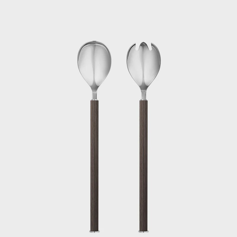 Georg Jensen Bernadotte Wood & Stainless Steel Salad Servers