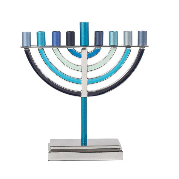 Large Blue Classic Chanukkah Menorah