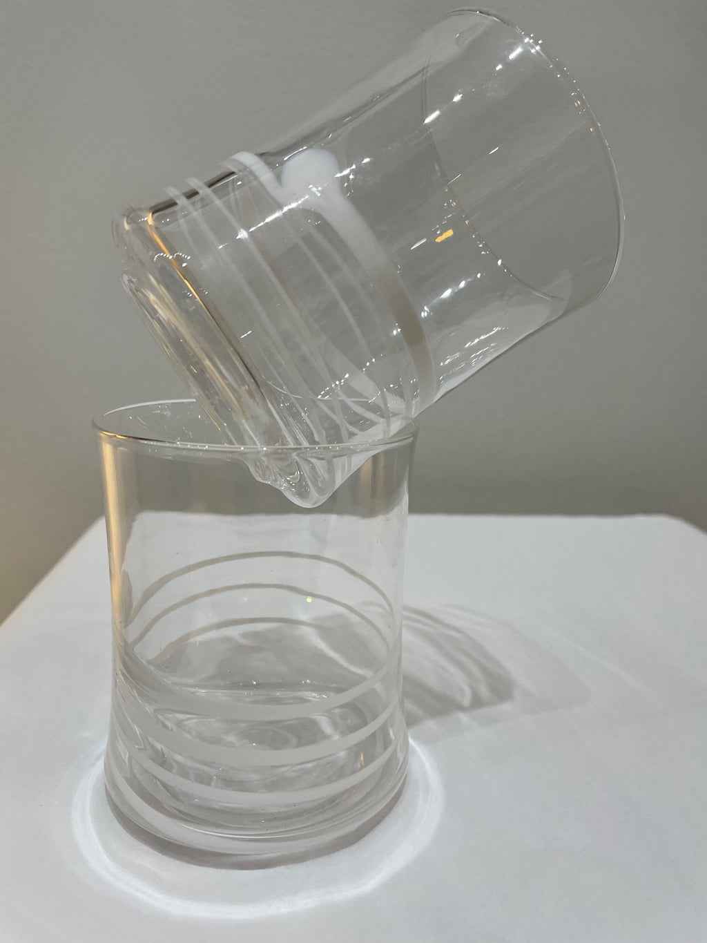 Hand Made  White Swirl Glasses