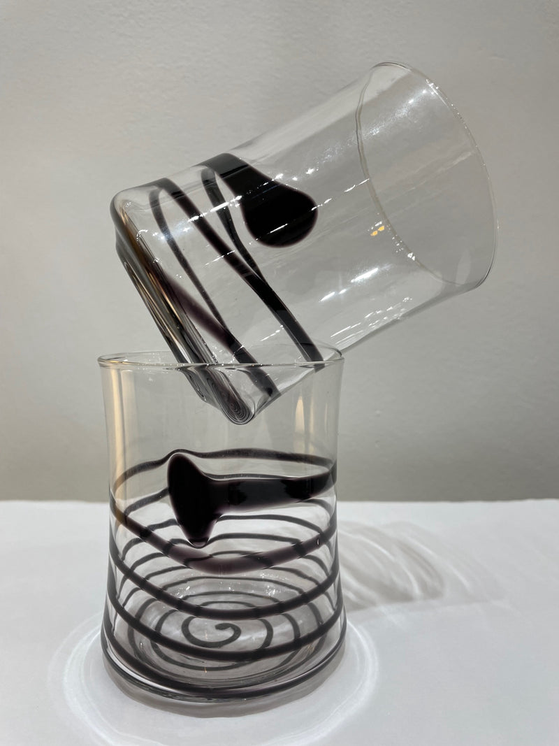 Hand Made Black Swirl Glasses