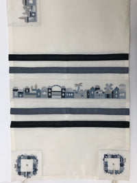 Jerusalem blue Emb Tallit