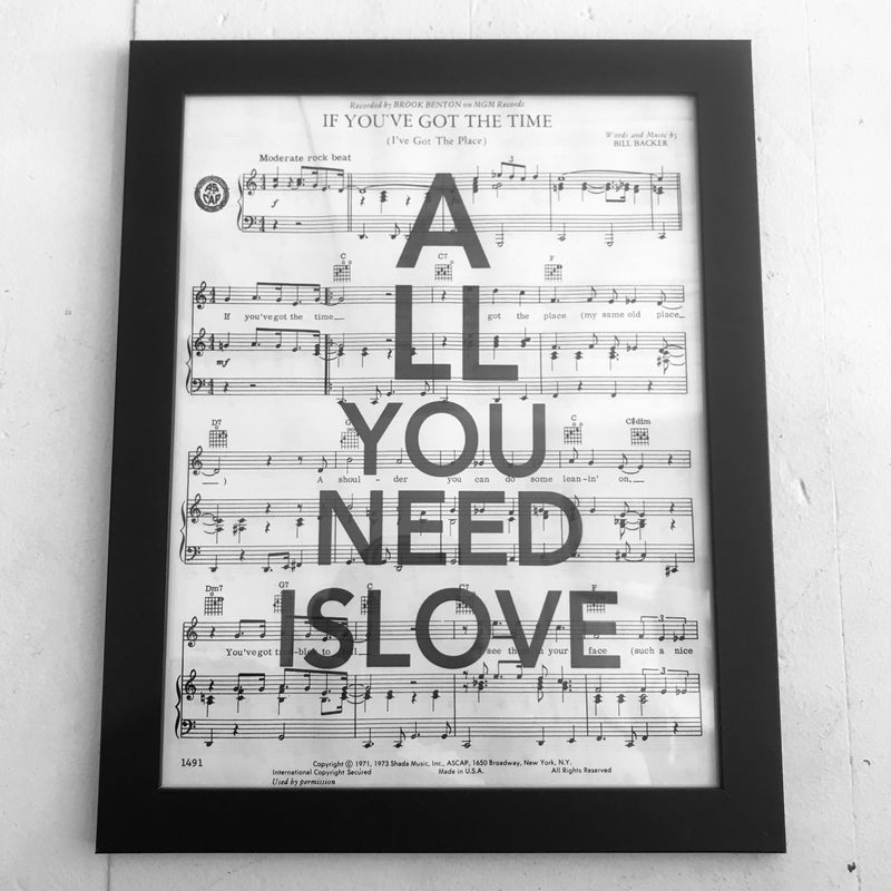 Wall Art,  Sheet music, All you need is Love