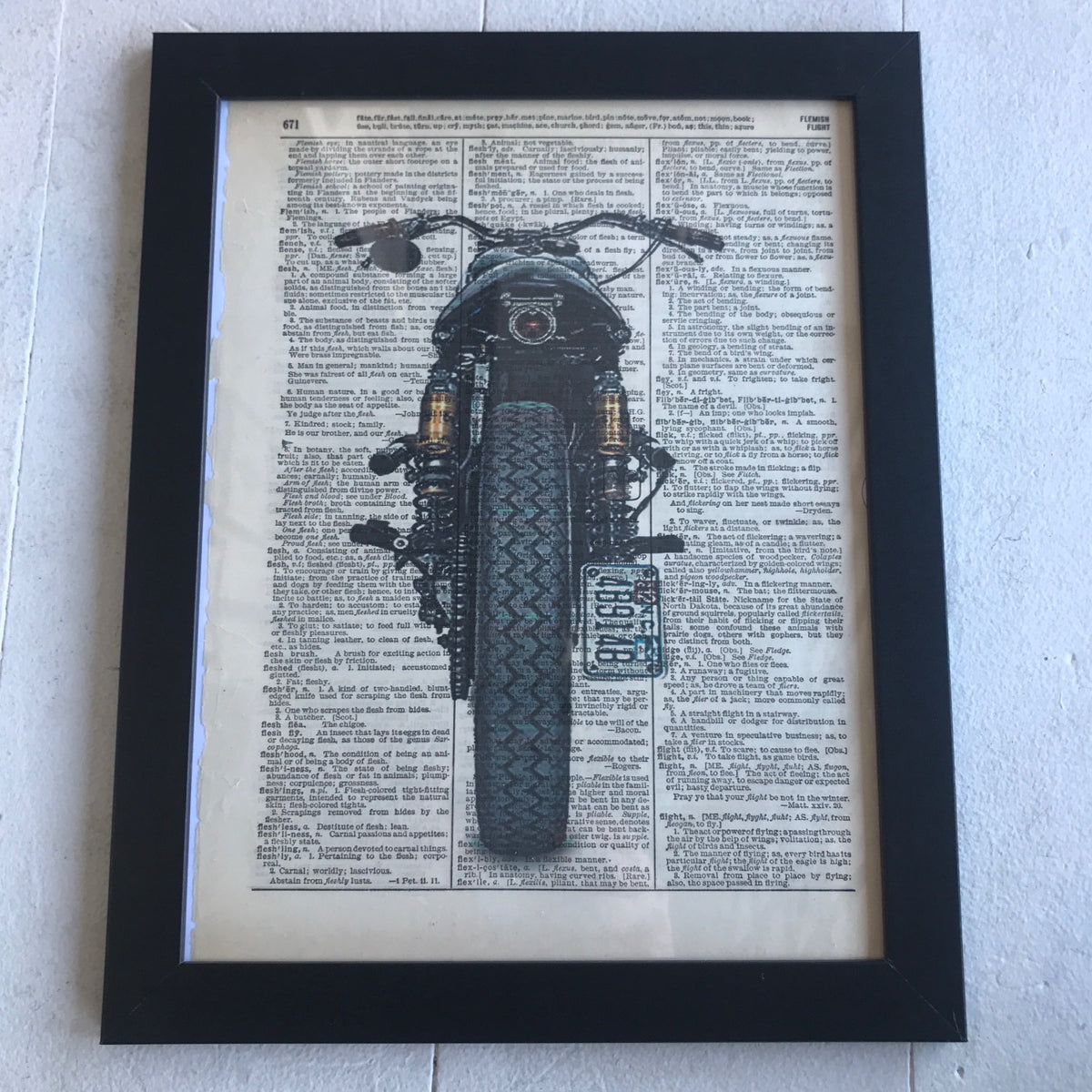 Wall Art, Vintage  Motor Bike Back