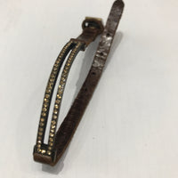 Skinny rectangle  Vintage Brown Leather Bracelet