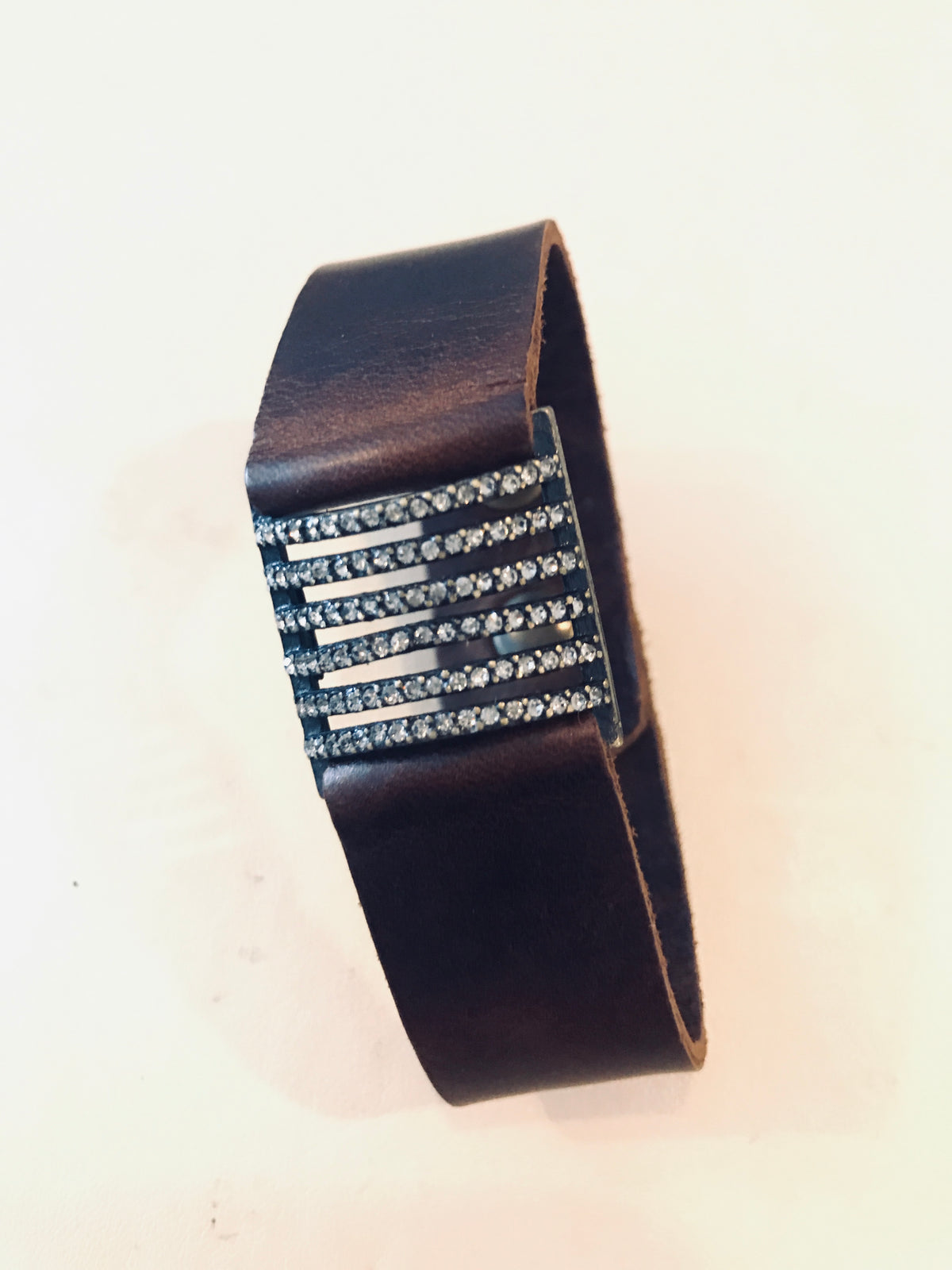 Horizontal  Vintage Brown 6 Bar Bracelet.