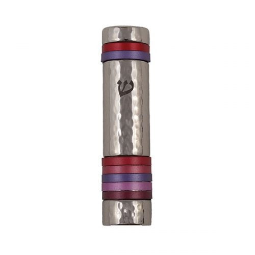 Maroon Stripe Mezuzah