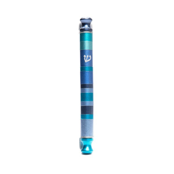 Mezuzah Blue Stripes -Cylinder