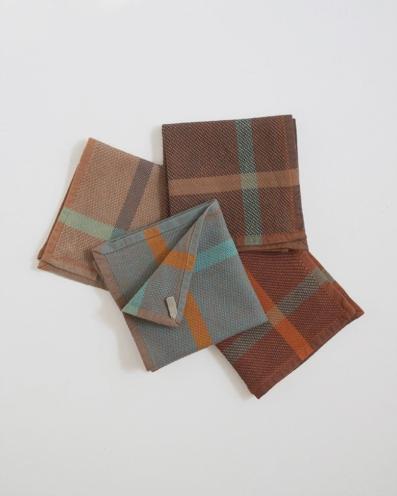 Face Cloth, Stack of 4 Rust Colours