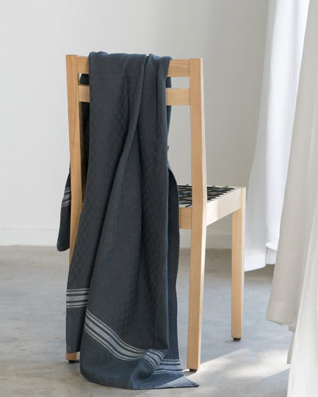 Cotton Willow Weave Bath Towel- Gull