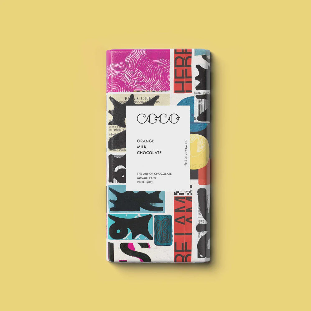 Coco-Orange Milk Chocolate Bar , 80 gr