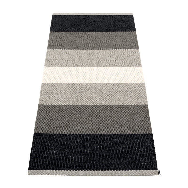 Pappelina Kim  Black Grey Vanilla  2.5 x 5.25 ft Rug