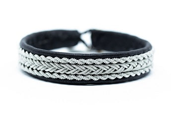 Sarek Pewter & Stainless Steel Black Bracelet