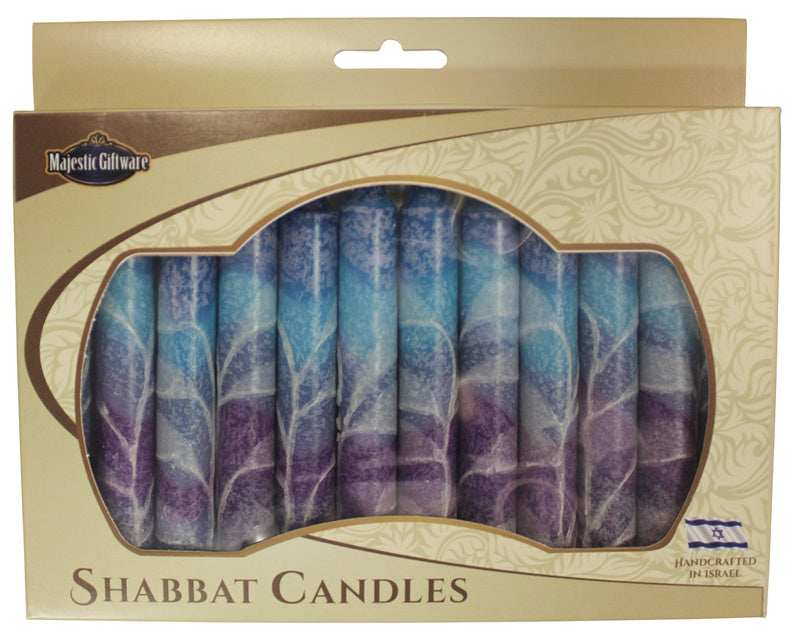 Shabbat Candles, Fantasy Blue, 12 pack