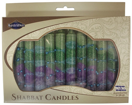 Shabbat Candles -Sunshine Green 12 Pack