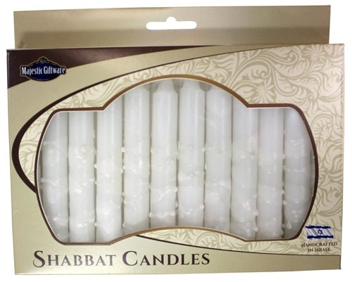 Shabbat White  Drops Candles 12 Pack