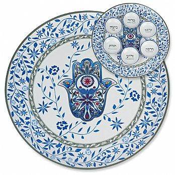 Porcelain Seder Plate -Hamsa