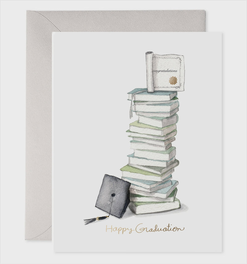 Card - Grad Book Stack