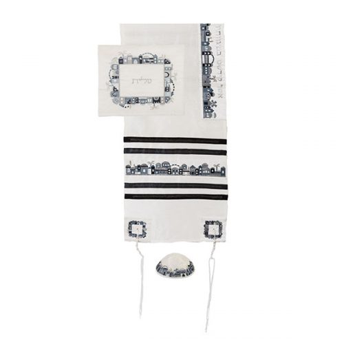 Jerusalem blue Emb Tallit