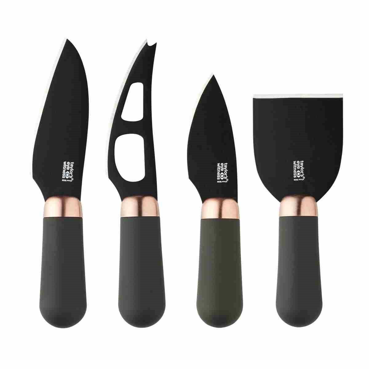 Cheese Knife, Brooklyn black 4 piece Set