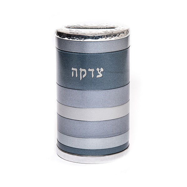 Tzedakah Box -Full Rings Blue