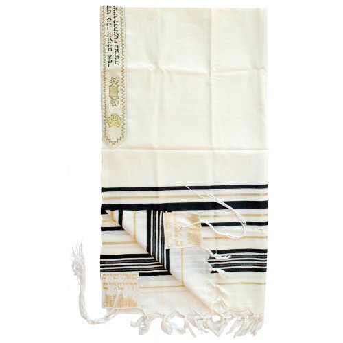 Tallit, Black Gold 18''x 72''