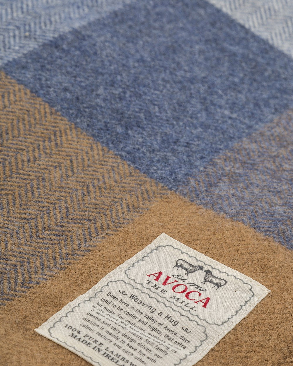 Avoca 100% Lambswool Lap Throw Beige Tones