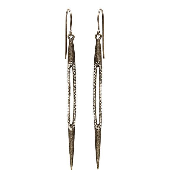 Long Cut Out Crystal Earring