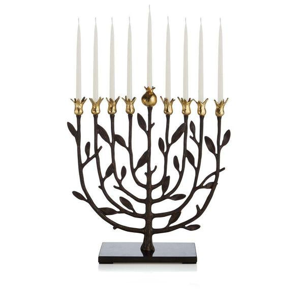 Menorah Pomegranate on Granite base