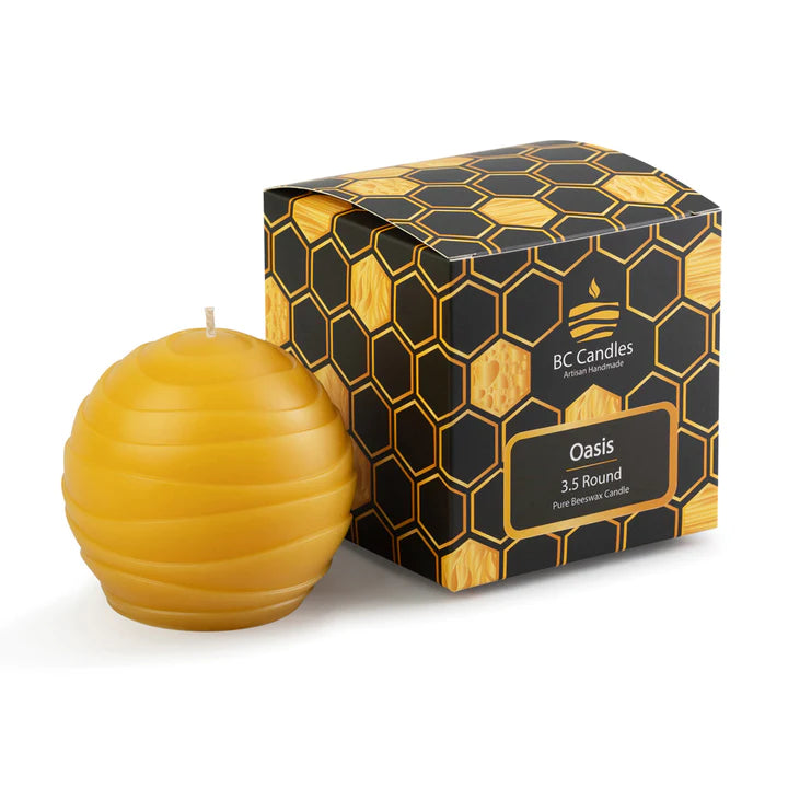 Pure Beeswax  3.5'' Round  Oasis Candle