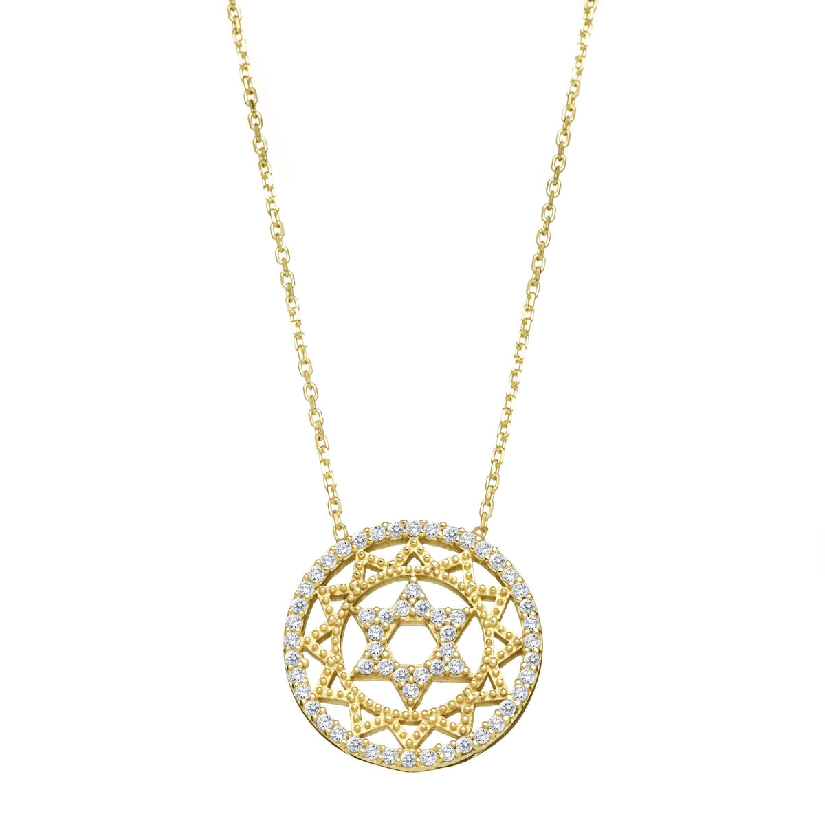 Medallion Shaped Star of David-Gold