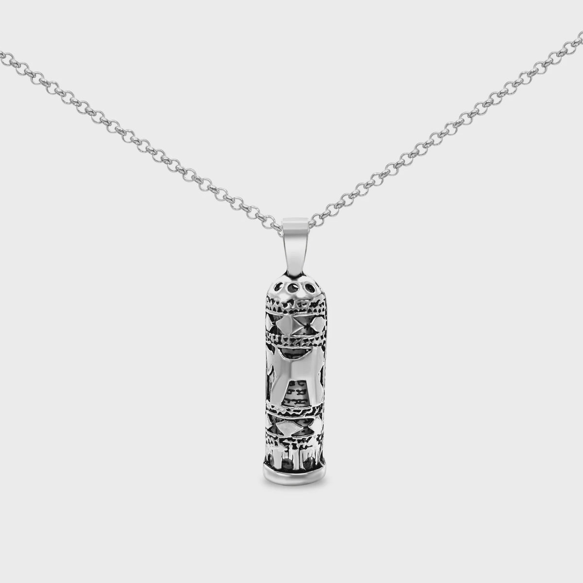 Mezuzah Necklace with the Chai Symbol