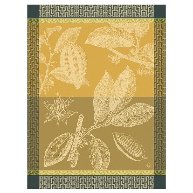 Le Jacquard Francais, Tea Towel Chocolats Feve Yellow