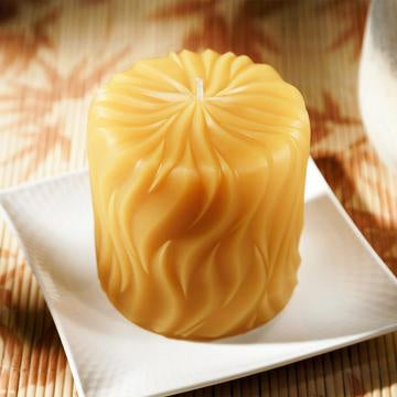 Pure Beeswax  Pillar Candle  3'' Incandescence