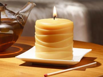 Pure Beeswax  Pillar Candle  3'' Oasis