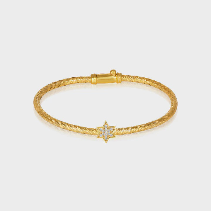 Star of David Yellow Bangle with CZ