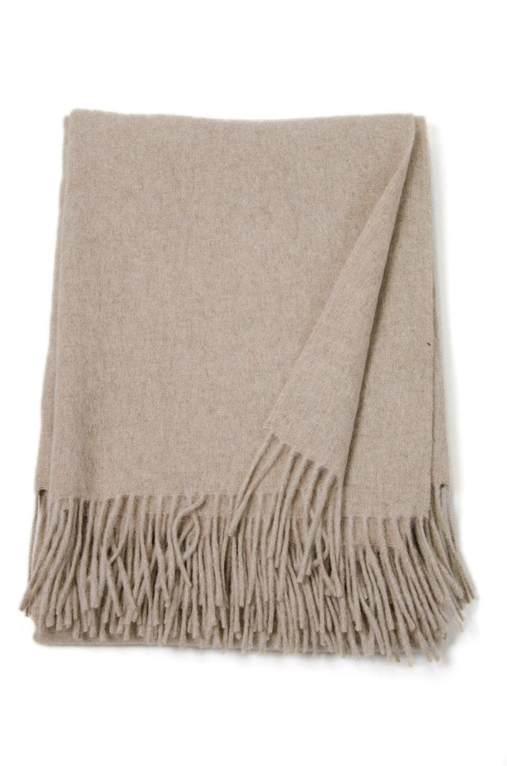 Alpacha and Wool Throw Cork Solid