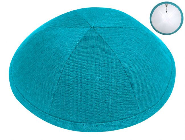 Linen Turquoise Kippah