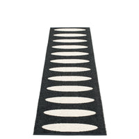 Pappelina Ella Black and Vanilla Reversible Rug 2.25 x 5'