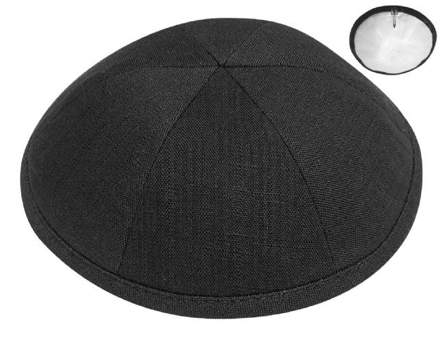 Linen Kippah, Black