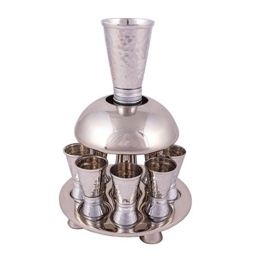 Kiddish Fountain Hammerwork with Grey Rings