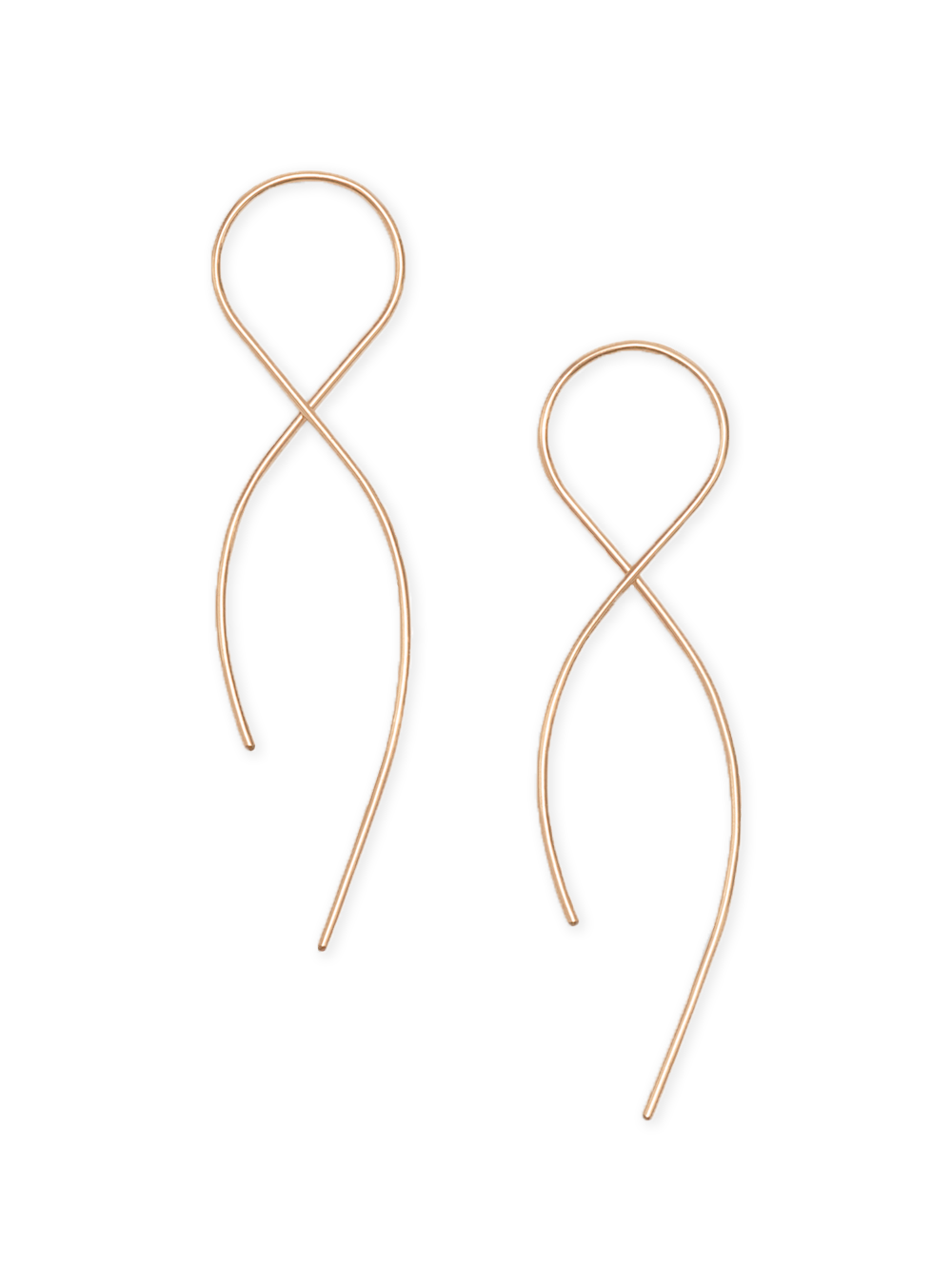 Earrings, Small 14kt Rose Gold Infinity Earring