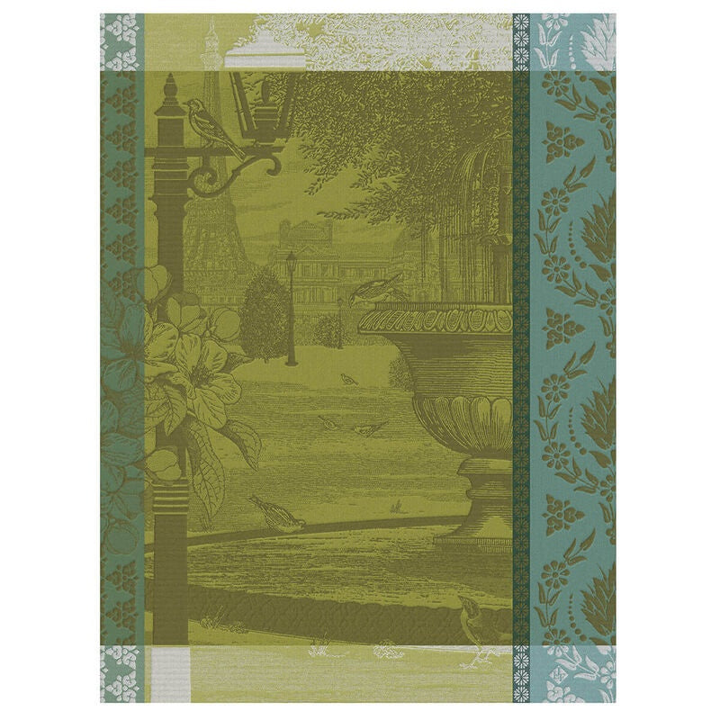 Le Jacquart Francais, Tea Towel Jardin Parisien Green