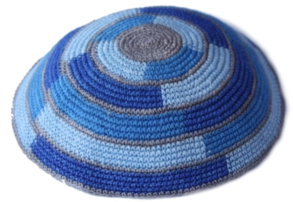 Shades of Blue Knit Kippah