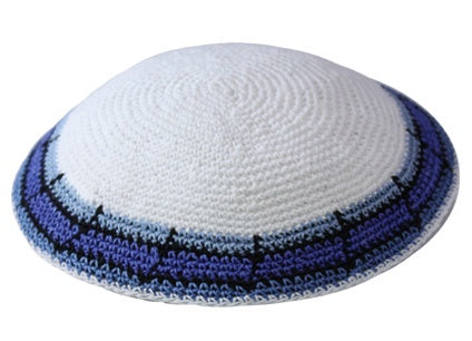 Blue Rim Knit Kippah