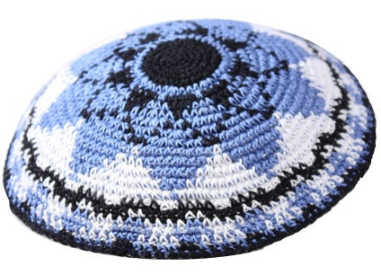 Blue Sunflower Knit Kippah