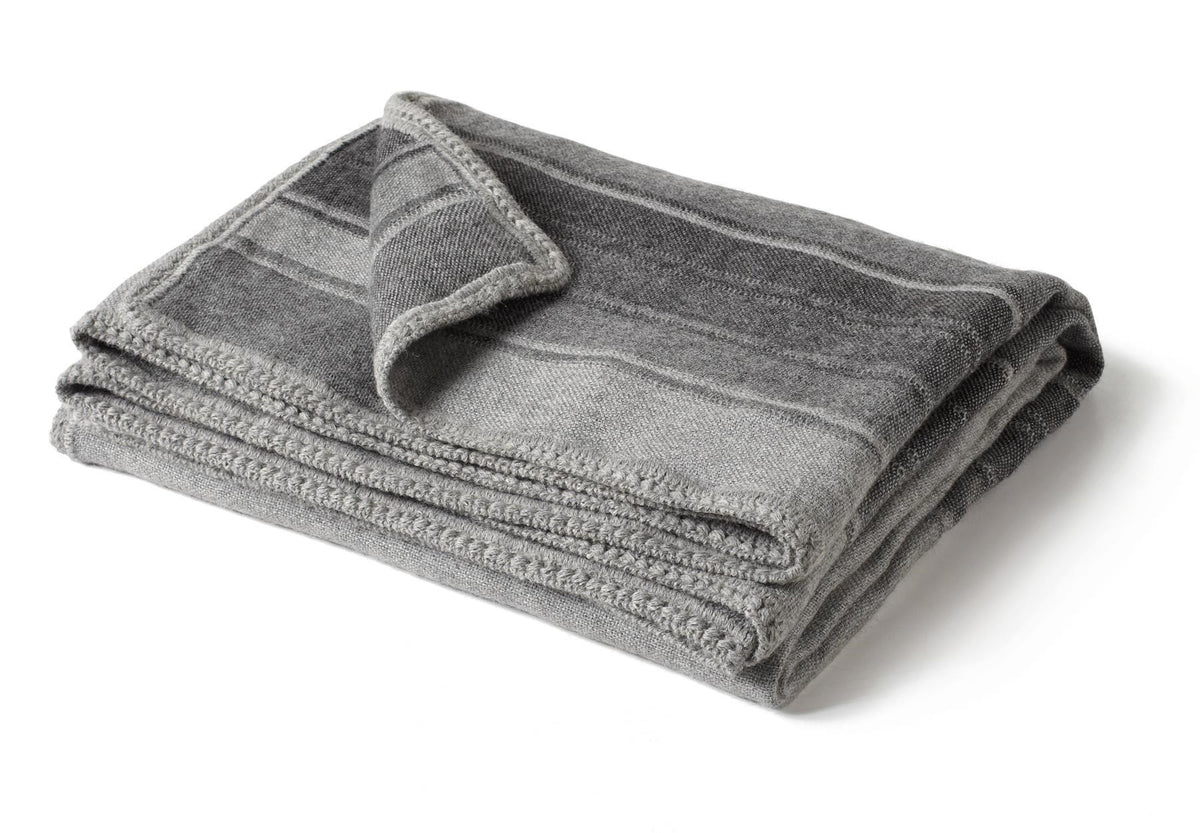 Baby Alpaca Throw, Lines Grey Stripe